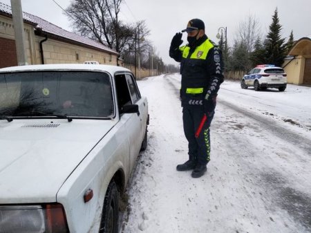 Qubada yağan qara görə polis gücləndirilmiş iş rejiminə keçdi - FOTO