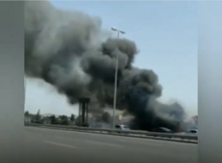 Mərdəkan yolu, Şəğan dairəsi istiqamətdə güclü yanğın baş verib