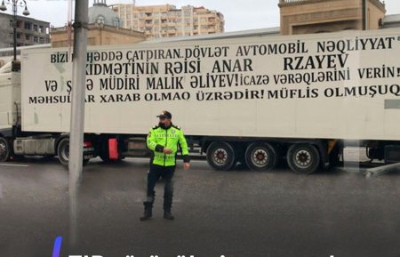 TIR sürücüləri cana yığılıb yolu bağladılar. Sürücülər həbs olundu.